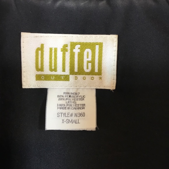 Black duffel Vest, (Check Measurements) Faux Fur - Picture 5 of 7